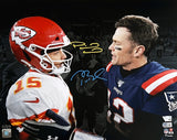 Patrick Mahomes Tom Brady Dual Signed Spotlight 16x20 Photo BAS Fanatics LE 5/24