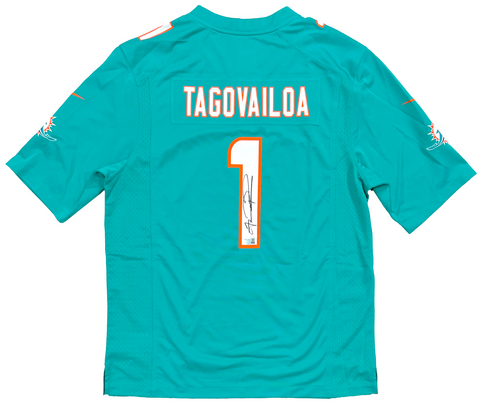 Tua Tagovailoa Miami Dolphins Signed Aqua Nike Game Jersey Fanatics Authentic