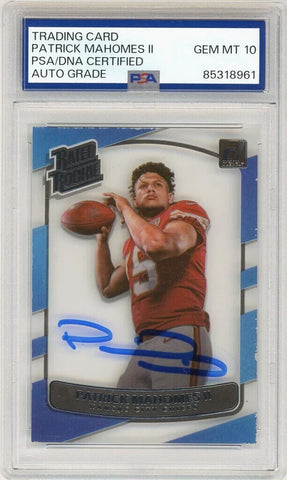 2022 Donruss Clearly Rated Rookie Patrick Mahomes RC PSA/DNA Auto GEM MINT 10