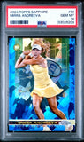 2024 Topps Chrome Sapphire Tennis #81 Mirra Andreeva RC Rookie PSA 10 GEM MINT0