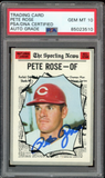 1970 Topps #458 Pete Rose Cincinnati Reds On Card PSA/DNA Auto GEM MINT 10