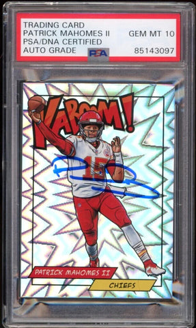 2018 Absolute KABOOM! #K-PMA Patrick Mahomes On Card PSA/DNA Auto GEM MINT 10