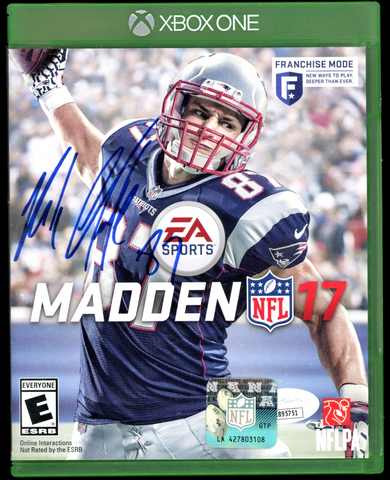 Rob Gronkowski New England Patriots Signed XBOX ONE Madden 17 Game JSA