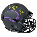Randy Moss Justin Jefferson Vikings Dual Signed Eclipse Authentic Helmet BAS