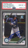 2019 Bowman Chrome #BCP33 Julio Rodriguez RC On Card PSA/DNA Auto GEM MINT 10