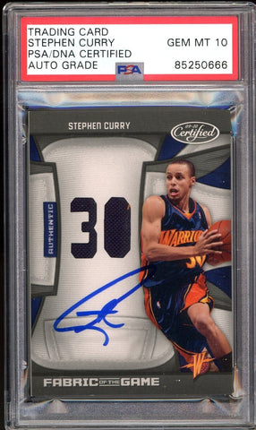 2009 Panini Certified Jersey #/99 Stephen Curry RC PSA/DNA Auto GEM MINT 10
