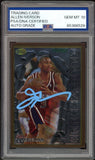 1996 Topps Finest #69 Allen Iverson RC On Card PSA/DNA Auto GEM MINT 10