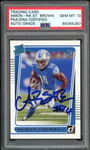 2021 Donruss Rated Rookie Amon-Ra St. Brown On Card PSA/DNA Auto GEM MINT 10