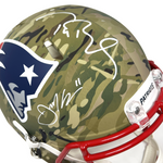 Tom Brady Gronkowski Edelman Patriots Signed Camo Authentic Helmet Fanatics JSA