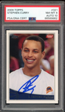 2009 Topps #321 Stephen Curry RC Rookie On Card PSA 8/10 Auto NM Warriors