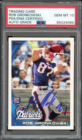 2010 Topps Leaping Catch SSP #148 Rob Gronkowski RC PSA/DNA Auto GEM MINT 10