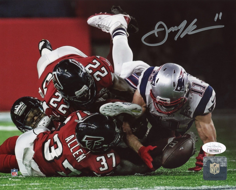 Julian Edelman New England Patriots Signed SB LI 'The Catch' 8x10 Photo JSA