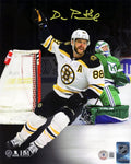 David Pastrnak Boston Bruins Signed 50th Goal Celebration 8x10 Photo BAS