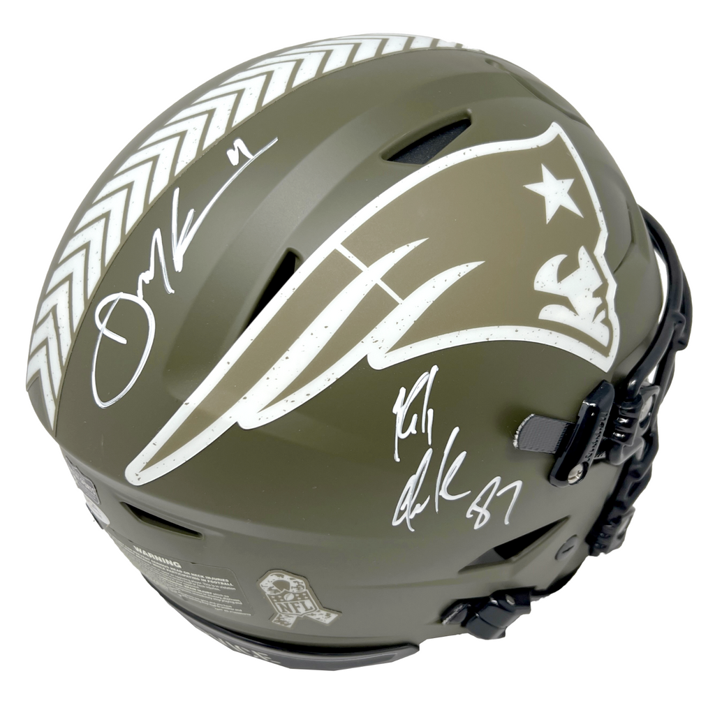Rob Gronkowski Julian Edelman Patriots Dual Signed Salute