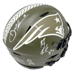 Rob Gronkowski Julian Edelman Patriots Dual Signed Salute SpeedFlex Helmet JSA