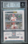 2022 Panini Luminance Gold /25 Patrick Mahomes/Joe Montana Patch Auto BGS 8.5