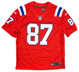 Rob Gronkowski New England Patriots Signed Red Throwback Nike Limited Jersey JSA