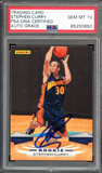 2009-10 Panini #357 Stephen Curry RC Rookie On Card PSA/DNA Auto GEM MINT 10