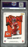 2023 Panini Absolute KABOOM! #1 Patrick Mahomes On Card PSA 9/10 Auto MINT