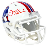 Julian Edelman New England Patriots Signed Riddell Throwback Mini Helmet JSA