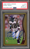 1998 Topps Chrome #35 Randy Moss RC Rookie Vikings On Card PSA 9/10 Auto MINT