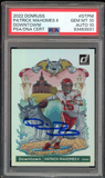 2022 Donruss Downtown #DTPM Patrick Mahomes On Card PSA 10/10 Auto GEM MINT