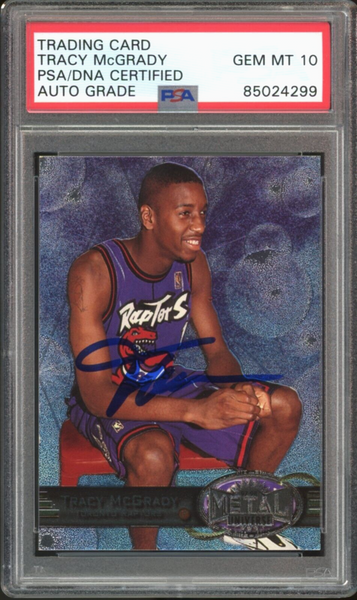 1997 Metal Universe #42 Tracy McGrady RC Rookie On Card PSA/DNA