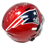 Tom Brady Gronkowski Edelman Signed Patriots Flash Flex Helmet Fanatics JSA1