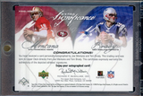 2004 Upper Deck SP Game Used Significance Joe Montana Tom Brady Dual Auto #/25