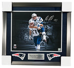 Rob Gronkowski Patriots Signed Brady Spotlight 16x20 Matted & Framed Photo JSA