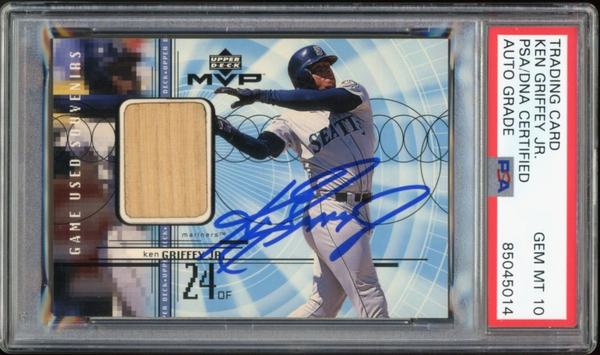 2000 Upper Deck MVP Game Used Bat Ken Griffey Jr. PSA/DNA Auto GEM