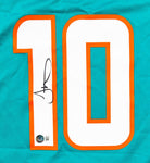 Tyreek Hill Miami Dolphins Signed Aqua Nike Game Jersey Beckett BAS