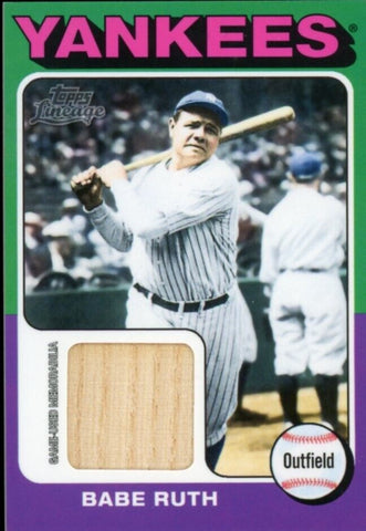 2011 Topps Lineage '75 Mini Relics Babe Ruth Authentic Game Used Bat SP #75R-BRU