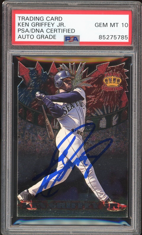 1997 Pacific Crown Fireworks Die-Cut Ken Griffey Jr. PSA/DNA Auto GEM MINT 10