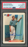 1992 Bowman Mariano Rivera RC Rookie Yankees On Card PSA/DNA Authentic 10 Auto0