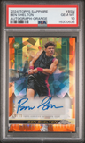 2024 Topps Chrome Sapphire Tennis Orange /25 Ben Shelton RC Auto PSA 10 GEM MINT0