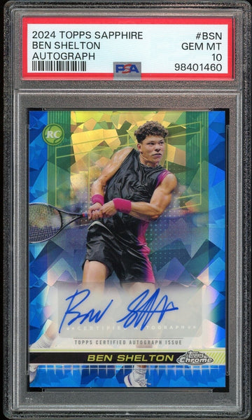 2024 Topps Chrome Sapphire Tennis #BSN Ben Shelton Auto RC PSA 10