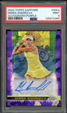 2024 Topps Chrome Sapphire Tennis Purple /10 Mirra Andreeva Auto RC PSA 9 MINT0