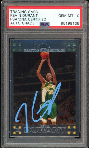 2007-08 Topps Chrome #131 Kevin Durant RC On Card PSA/DNA