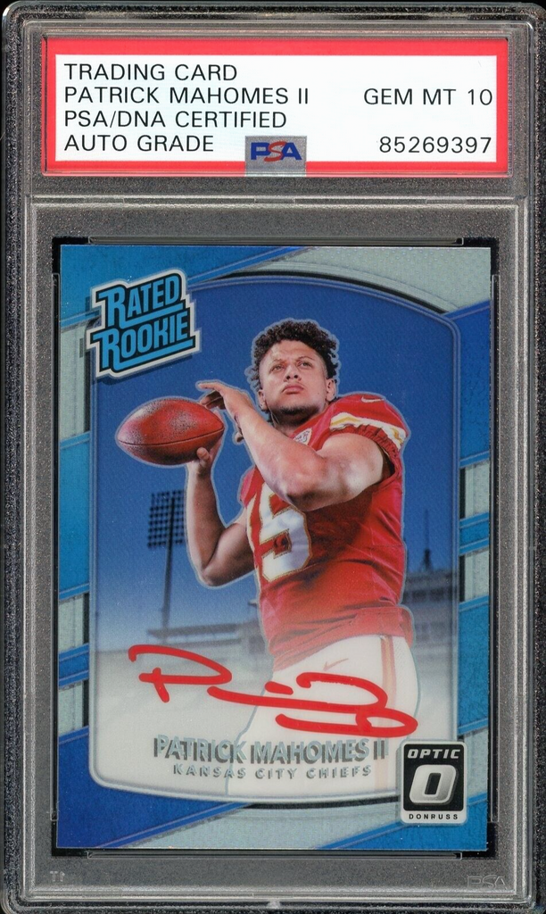 2017 Donruss Optic Rated Rookie Holo Patrick Mahomes RC PSA/DNA Auto G – Diamond Legends Online