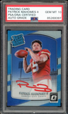 2017 Donruss Optic Rated Rookie Holo Patrick Mahomes RC PSA/DNA Auto GEM MINT 10