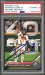 2023 Topps Now #927 Ronald Acuna Jr. On Card PSA/DNA Auto GEM MINT 10