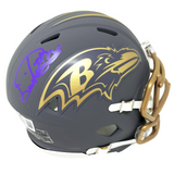 Derrick Henry Baltimore Ravens Signed Riddell Slate Mini Helmet BAS Beckett