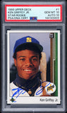 1989 Upper Deck #1 Ken Griffey Jr. RC Rookie PSA 10/10 Auto GEM MINT0