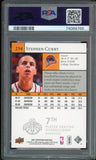 2009 Upper Deck #234 Stephen Curry RC Rookie On Card PSA 9/10 Auto MINT Warriors
