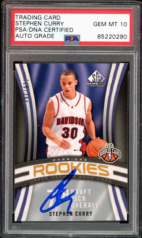 2009-10 SP Game Used #133 Stephen Curry RC On Card PSA/DNA Auto GEM MINT 10