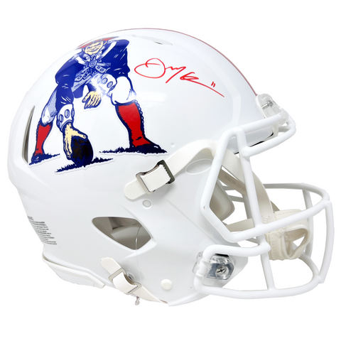 Julian Edelman Patriots Signed Riddell Throwback Authentic Helmet JSA
