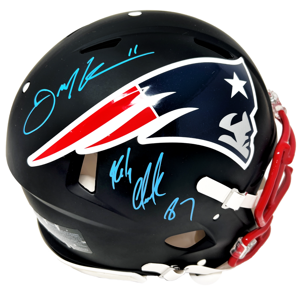 Rob Gronkowski Julian Edelman Patriots Dual Signed Black Authentic Hel –  Diamond Legends Online