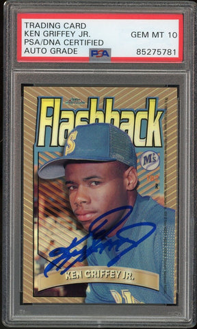 1998 Topps Chrome Flashback Ken Griffey Jr. On Card PSA/DNA Auto GEM MINT 10