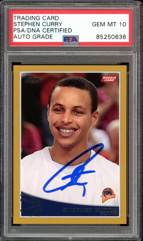 2009 Topps Gold /2009 #321 Stephen Curry RC On Card PSA/DNA Auto GEM MINT 10